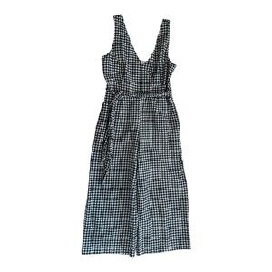 Banana Republic Black & White Gingham Linen Jumpsuit
